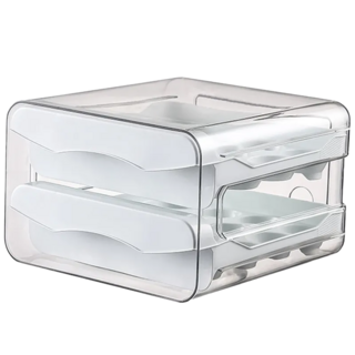 抽屜式雞蛋收納盒, 1個, 白色