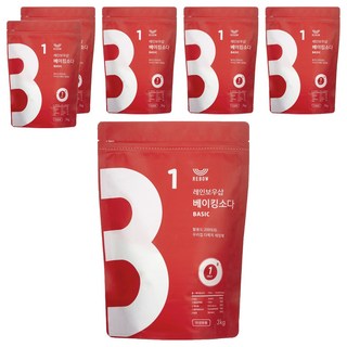 레인보우샵 베이킹소다 베이직, 3kg, 6개