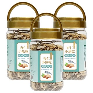 臻御行 杏仁小魚乾 澎湖丁香魚 高鈣零食 酥脆涮嘴 獨立罐裝, 300g, 3罐
