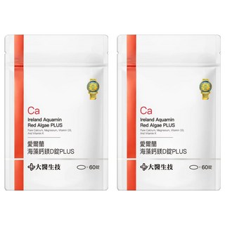 大醫生技 愛爾蘭海藻鈣鎂D錠PLUS 黃金配方鈣鎂比3:1 含維生素D3 維生素K, 60錠, 2包