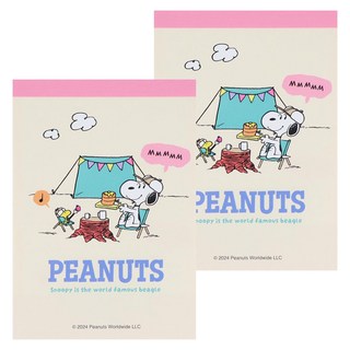 sun-star PEANUTS 史努比春色盎然彩色便條紙, 露營森活 白色, 80張, 2個