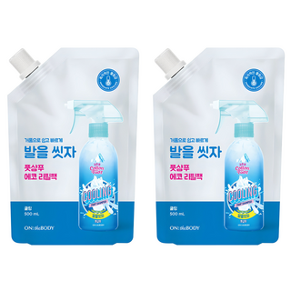 온더바디 발을 씻자 코튼풋 쿨링 샴푸 리필, 1개입, 2개, 500ml