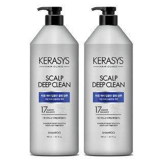 케라시스 두피 비듬케어 딥클린 쿨링 단백질 샴푸, 980ml, 2개