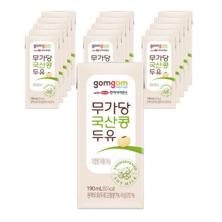 Gomgom 無加糖韓國產豆漿, 16個, 190ml