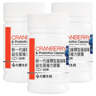 大醫生技 蔓越莓益生菌複方膠囊, 30顆, 3罐