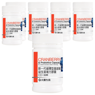 大醫生技 蔓越莓益生菌複方膠囊, 30顆, 6罐