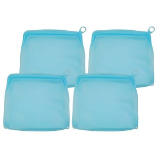 OUTSY 可密封果凍QQ矽膠食物夾鏈袋 食品級矽膠 安全無毒 耐冰耐熱 可重複使用, 4個, 1組, 22.5 x 6 x 23.5cm