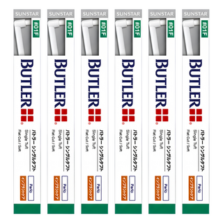 SUNSTAR 三詩達 BUTLER 單束型尖頭軟毛牙刷 平頭款 01F, 1入, 6支