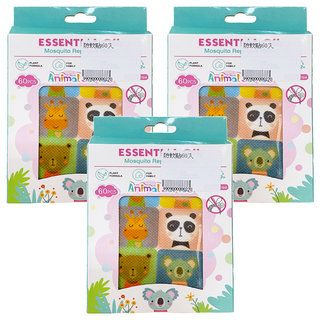 ESSENTI 防蚊貼60入 天然植物精油 兒童防蚊貼片 驅蚊 戶外室內適用, 25g, 3盒