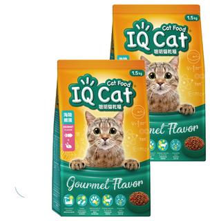 IQ Cat 聰明貓 成貓用 乾糧, 海陸總匯口味, 1.5kg, 2袋