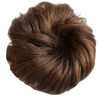 Homeji 豐盈盤髮包包頭假髮髮圈, 棕色, 1個