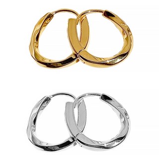 Kolorfull 女款 波浪易扣式耳環 2對