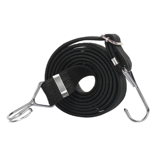 捷華 高彈力可調節捆綁繩 2m, 全黑, 1條