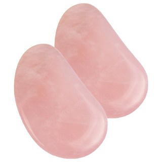 玫瑰石英刮痧板, 卵石型, 2個