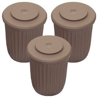 mommy's table 馬芬造型矽膠密封保鮮盒 熊熊棕, 3個, L(400ml)