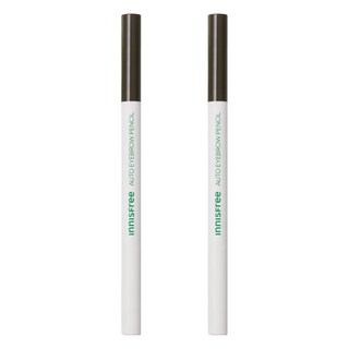 INNISFREE 妝自然眉筆, 扁平式筆頭, 輕鬆勾勒流暢眉型, 適合中調棕色髮, 6號 棕色, 2支