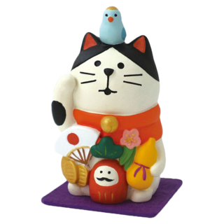 Concombre Decole 福氣招財貓咪玩具 正版手辦裝飾桌面擺件 可愛療癒系, 1盒