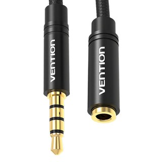 Vention 威迅 BHC系列 TRRS 3.5mm 公對母音頻延長線 鍍金插頭 耐氧化 穩定抗干擾, 1條