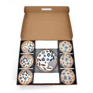松村窯 日式簡約6碗2盤 Set 陶瓷碗盤套裝, 日式簡約 多色, 飯碗 + 餐盤, 1組