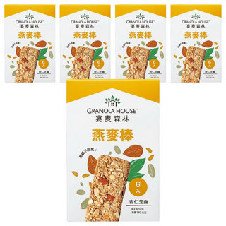 GRANOLA HOUSE 宴麥森林 纖脆燕麥棒 - 杏仁芝麻 高纖不甜膩 (6入), 192g, 5盒