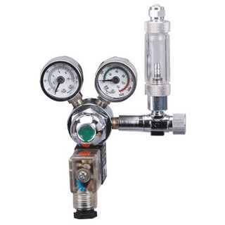 ISTA 伊士達 CO2 雙錶電磁閥 止逆計泡計 鋁瓶側開型, 高品質電磁閥, 精密微調CO2, 不鏽鋼材質, 不適用, 1個