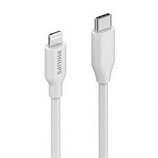 PHILIPS 飛利浦 手機充電線 USB-C-Lightning, 1m, 白色, 1條