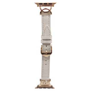 DAYA AppleWatch專用 都會雙C細款軟皮錶帶 17g, 奶杏色, 1條