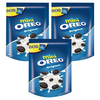 OREO 奧利奧 迷你夾心餅乾 分享包 香草口味 8包入, 163.2g, 3袋