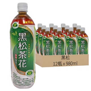 黑松茶花 無糖綠茶 980ml, 12瓶