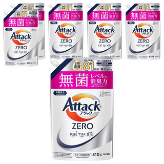 Attack 一匙靈 zero洗衣精 補充包 AC-HEC革新技術, 810g, 6包