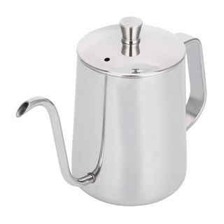 卡特屋 不鏽鋼咖啡手沖壺 銀色 600ml 有蓋 304不鏽鋼, 壺身 + 壺蓋, 1瓶
