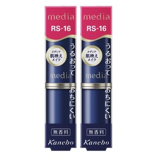 media 媚點 台灣公司貨 滋潤持久型唇膏, RS-16, 3g, 2支
