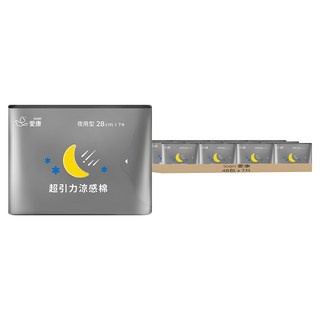 icon 愛康 超引力涼感衛生棉, 夜用型(28cm), 7片, 48包