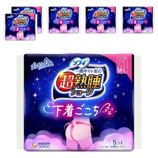 SOFY 蘇菲 日本原裝進口 超熟睡褲 夜用量多, M~L, 5片, 6包