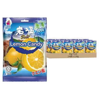Big Foot 薄荷岩鹽檸檬糖, 128g, 24袋