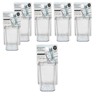 小物晾乾盒窄附吸盤, 透明色, 6個