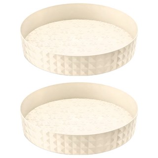 小麥購物 多功能旋轉置物盤 C493 165g, 奶油白, 2個