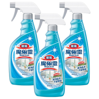 Kao 花王 Magiclean 魔術靈 玻璃清潔劑 噴槍瓶 極淨晶亮 不留擦痕, 500ml, 3瓶