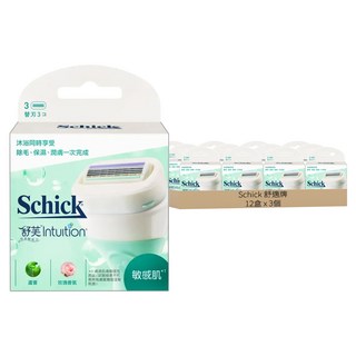 Schick 舒適牌 舒芙仕女除毛刀片 敏感肌適用, 3入, 12盒