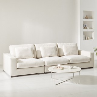 채움가구 플레노 아쿠아텍스 4인용 소파 + 전용쿠션 3p 세트 방문설치, 아이보리