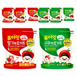 Pure Eat 草莓優格塊 2包+蘋果優格塊 2包, 草莓優格口味+蘋果優格口味, 3組