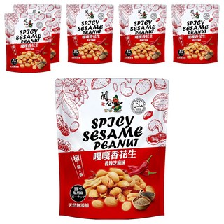 關公麻辣花生 嘎嘎香花生 香辣芝麻, 6個, 100g