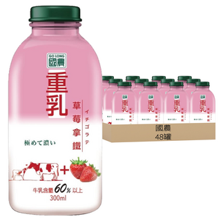 國農 重乳拿鐵 草莓, 300ml, 48罐, 1瓶
