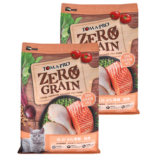 TOMA-PRO 全齡貓 零穀乾飼料 優質蛋白質 含農場蔬菜, 鮭魚, 5.5lb, 2袋