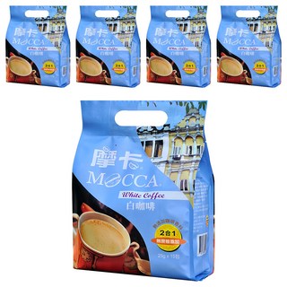 MOCCA 摩卡 二合一白咖啡, 25g, 15條, 5袋
