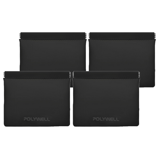 POLYWELL 寶利威爾 PU彈片收納包 PW15-T65-0808 15 x 11.5cm, 黑色, 4個