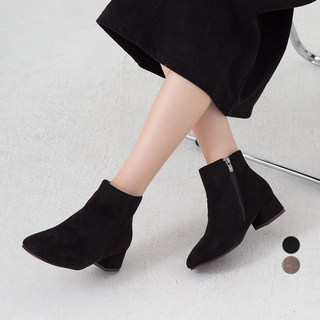 afinar 女性麂皮厚底踝靴 4cm