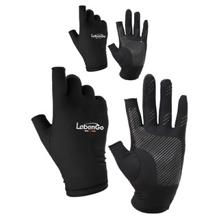 루미오 쿨 원단 논슬립 레저 장갑, 블랙, 2세트