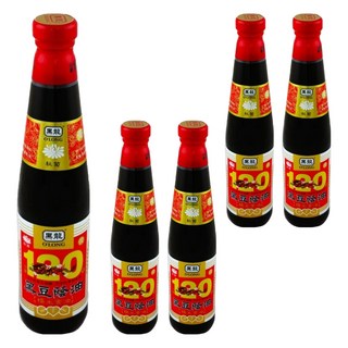 黑龍 秋菊純釀油膏 100%純黑豆日曝120天精釀 無防腐劑味精糖精人工色素 全素 原汁純度高 味道香濃, 400ml, 5瓶