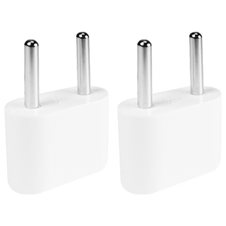 powersync 群加 旅行用轉接頭(fr)-二插轉圓腳 2入, 2組, 白色